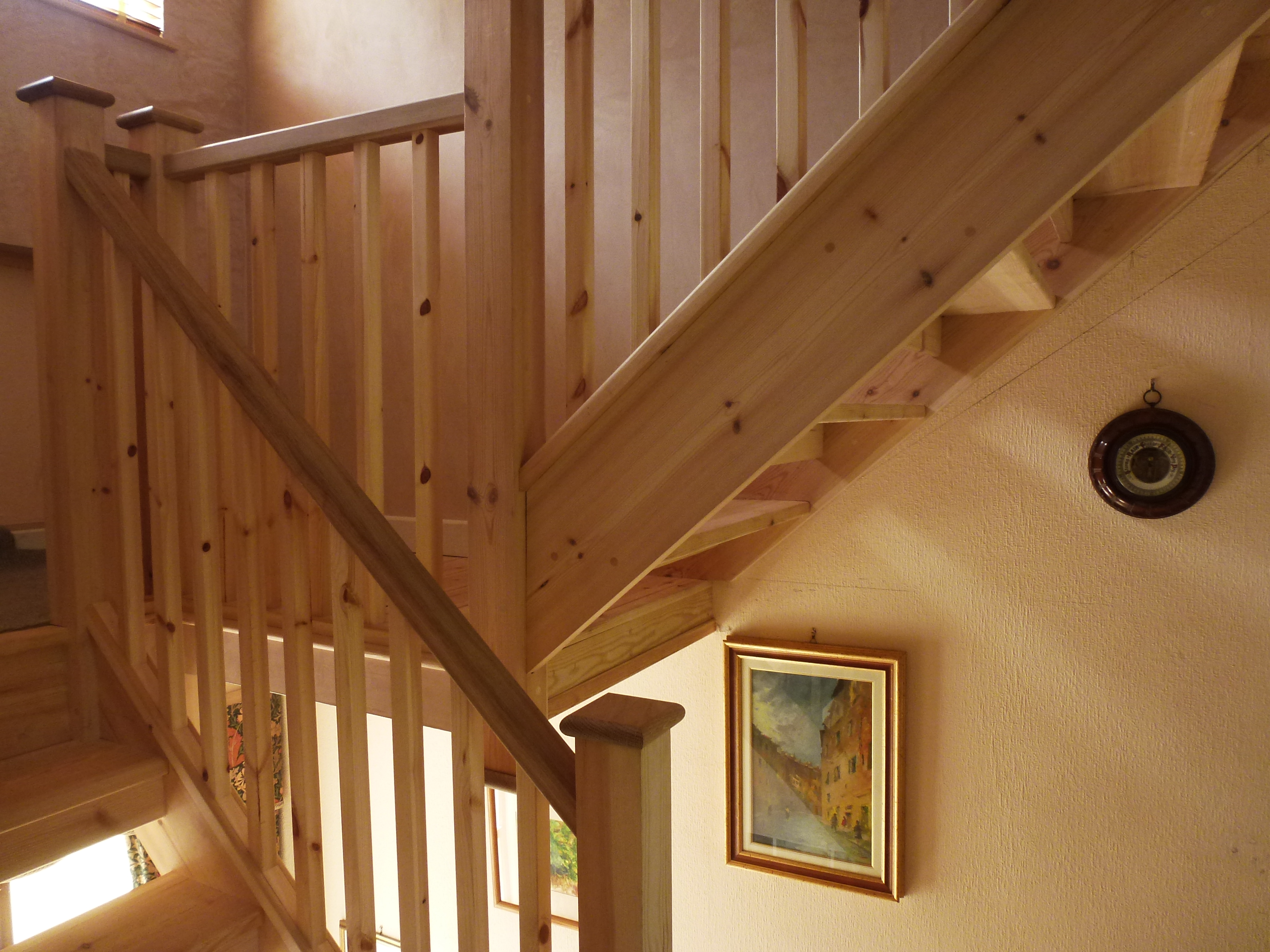 Pine staircase custom built by MPK Lofts