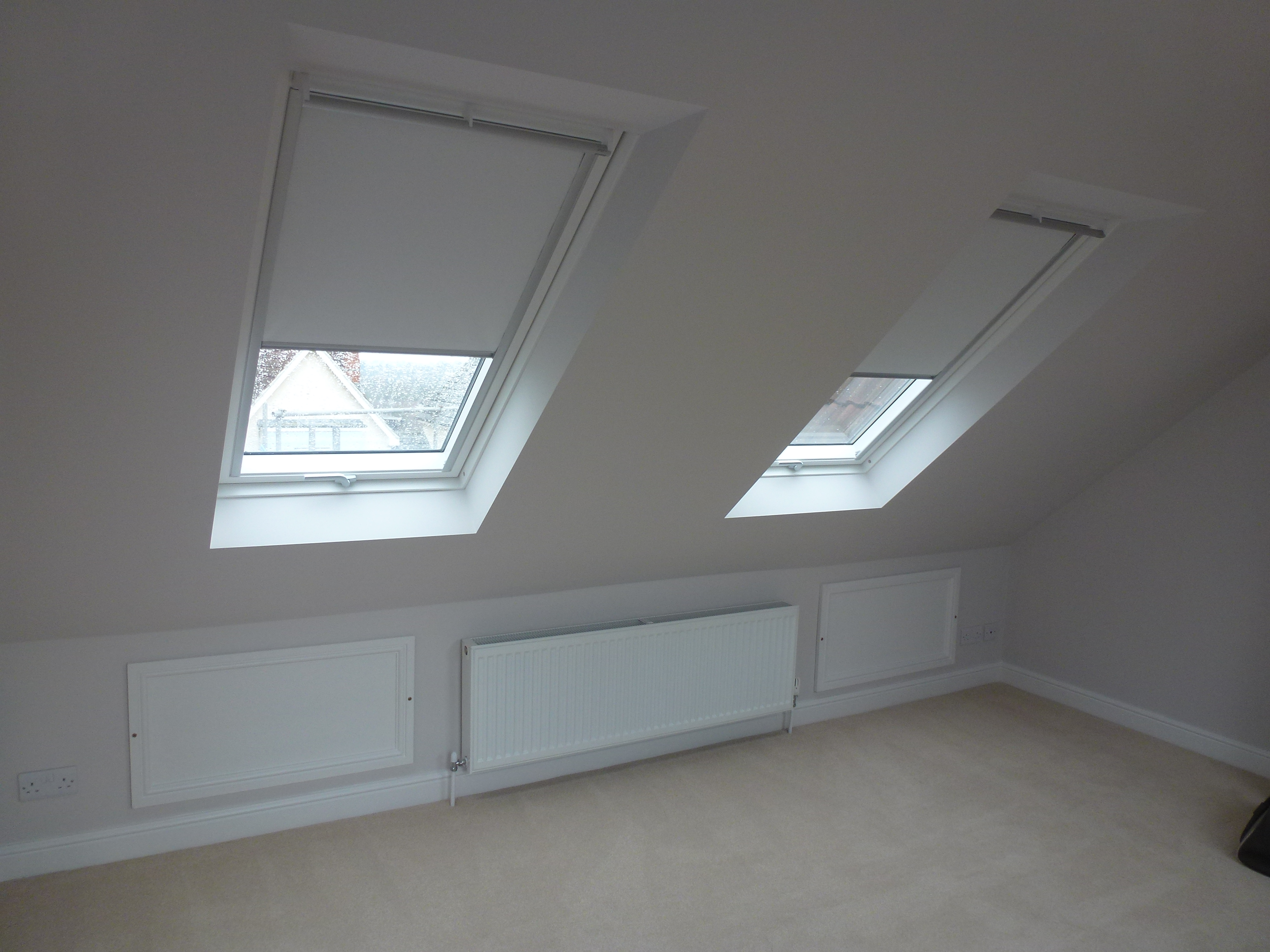 Bedroom with Velux Blinds