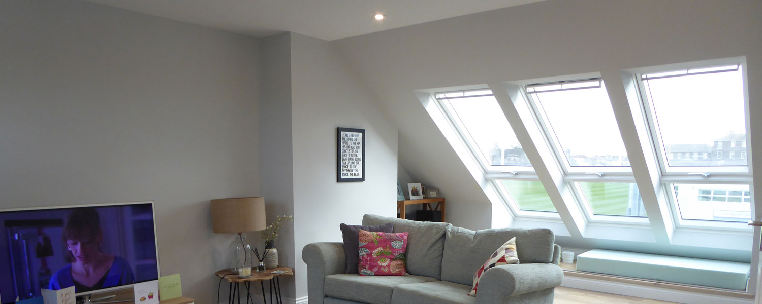 Velux loft conversion generating a living room